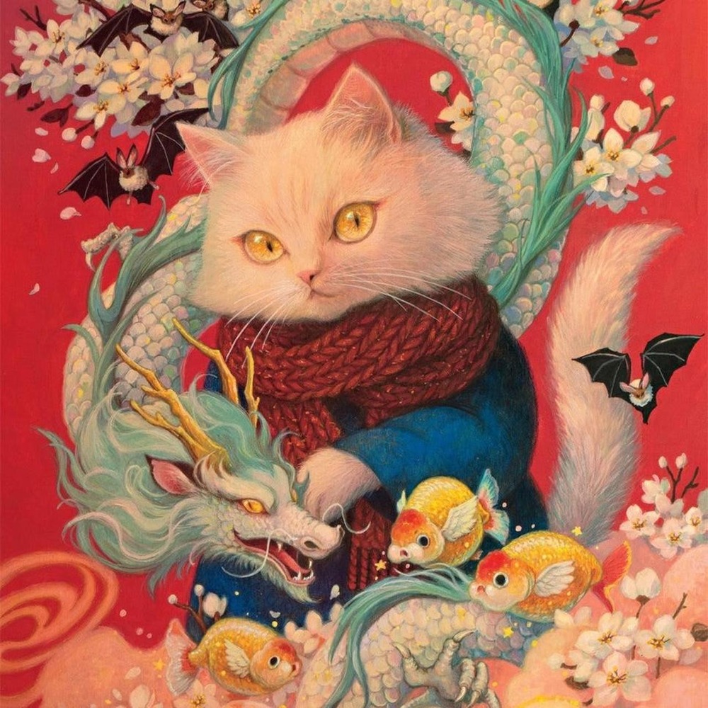 Cats Year of the Dragon 750 Piece Puzzle